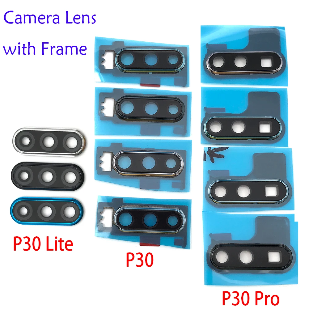 

Rear Camera Glass Lens Cover With Frame Back Camera Glass lens Cover With Adhensive For Huawei P30 / P30 Pro / P30 Lite