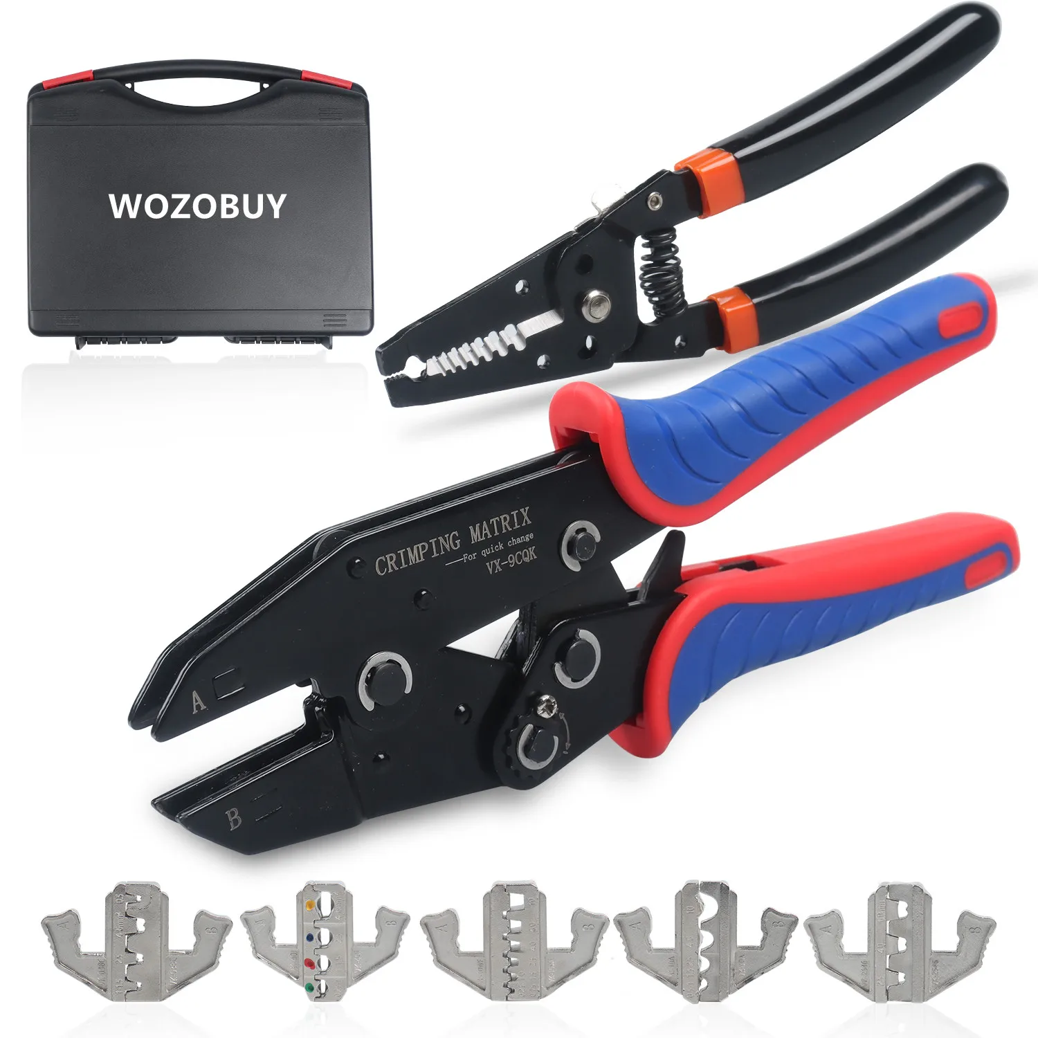 Ratsche Draht Crimper Tool Set Automotive mit 5 Stirbt für Isolierte und Nicht Isolierte Terminal,Dupont Stecker, ende Ärmel Ferrule