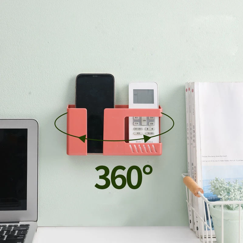 Multifunctional กล่องเก็บของติดผนัง Punch-ฟรีโทรศัพท์มือถือรีโมทคอนโทรล Rack ผนังห้องน้ำชั้นเก็บของ