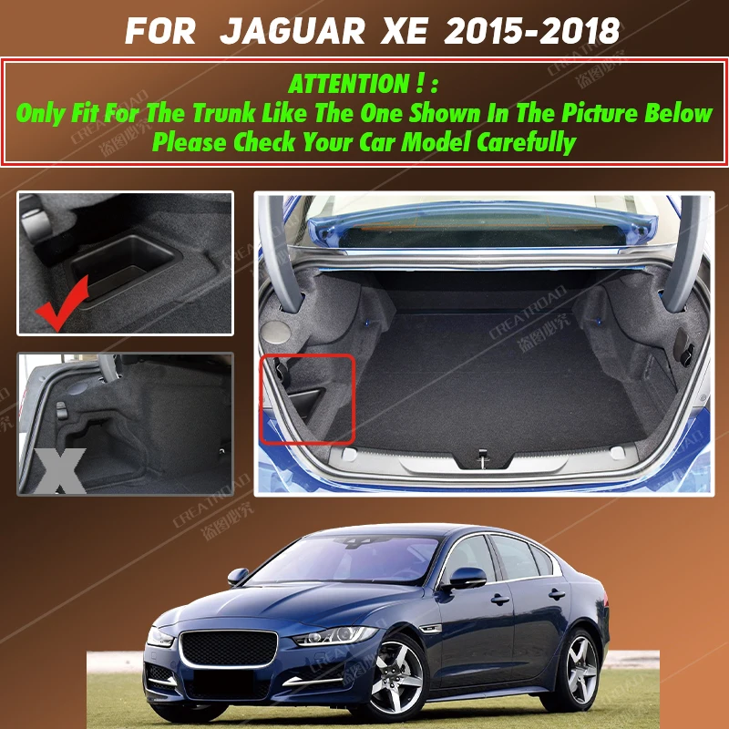 APPDEE Car trunk mat for Jaguar XE 2015 2016 2017 2018 cargo liner carpet interior accessories cover