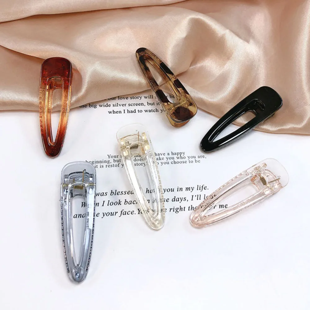Pinces à cheveux simples transparentes pour femmes et filles, épingle à cheveux, pince à bec de canard, outils de coiffage, barrettes