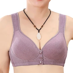 Front Closure Cotton Bras Women Wireless Soft Bra Camisole Middle Age Women Everyday Underwear Female Size 46/105 B C Cup