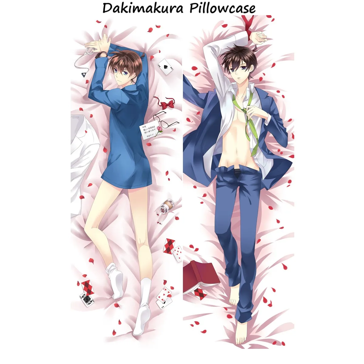 Detektyw Conan Dakimakura poszewka na poduszkę zamknięta Cartoon Anime poduszka na ciało długie oparcie łóżko poduszka poduszka 150X50 Boho decor