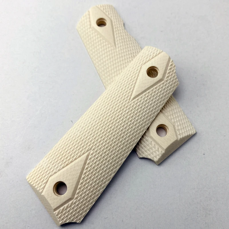 2Pieces NEW 1911 Grips White resin Handle Grips Patch CNC Carving Custom Grips Handle Grips