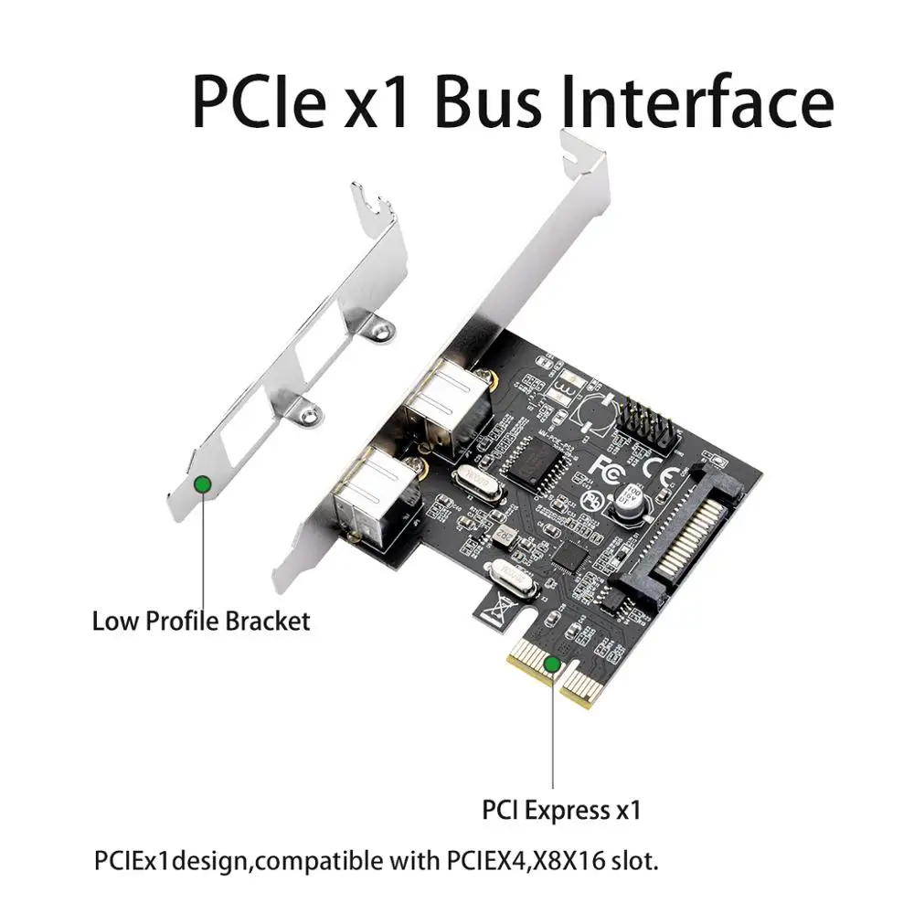 

PCI Express 2 Ports PS2 PS/2 for PC Keyboard Mouse Adapter Expansion Card with 4 Pin Power Connector