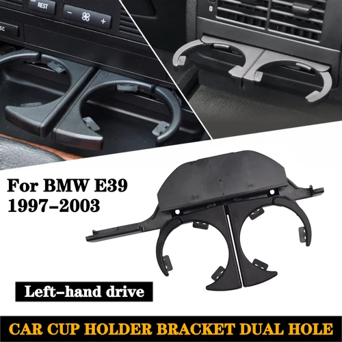 Imagen 2 del producto Soporte para portavasos trasero de coche, consola central de plástico de doble orificio, accesorios de repuesto para BMW E39 1997-2003