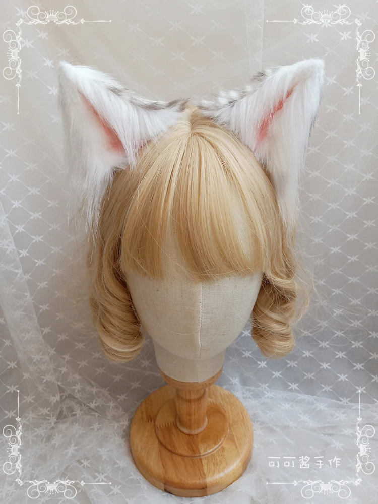 

Hand-made simulation animal ear hair accessory cosplay plush dog ear wolf ear cat ear mother large cat ear headgear hairpin