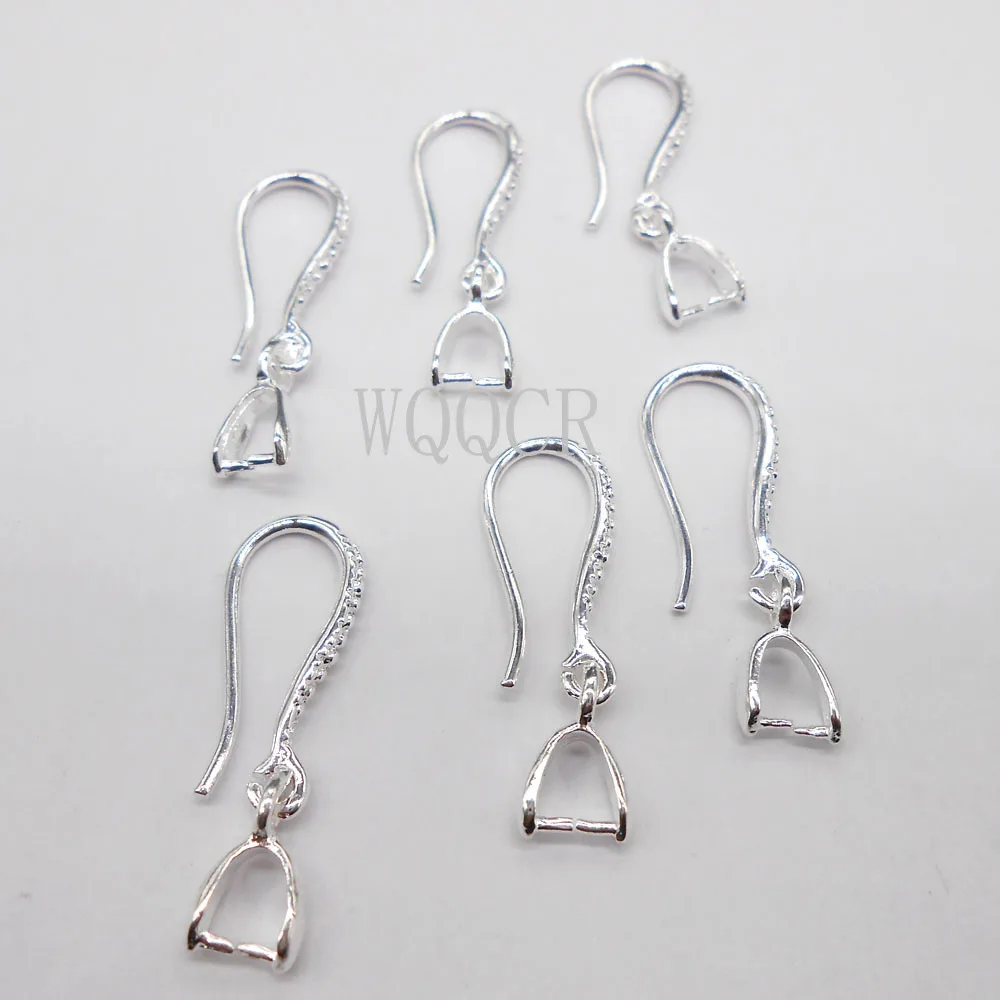 Wholesale 100X Lot Jewelry Findings 925 Silver DIY Jewelry Making Earrings Frosted Surface Clip Hooks Earring Making Supplies
