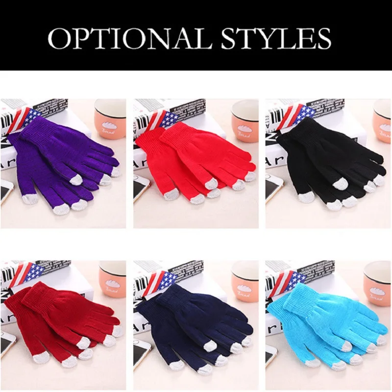 Einzigartige Multifunktions-Touchscreen-Winter-Handgelenkhandschuhe, warme Fäustlinge, einfarbig, Baumwolle, wärmer, Smartphones, Tablet, PC, Fahrhandschuh