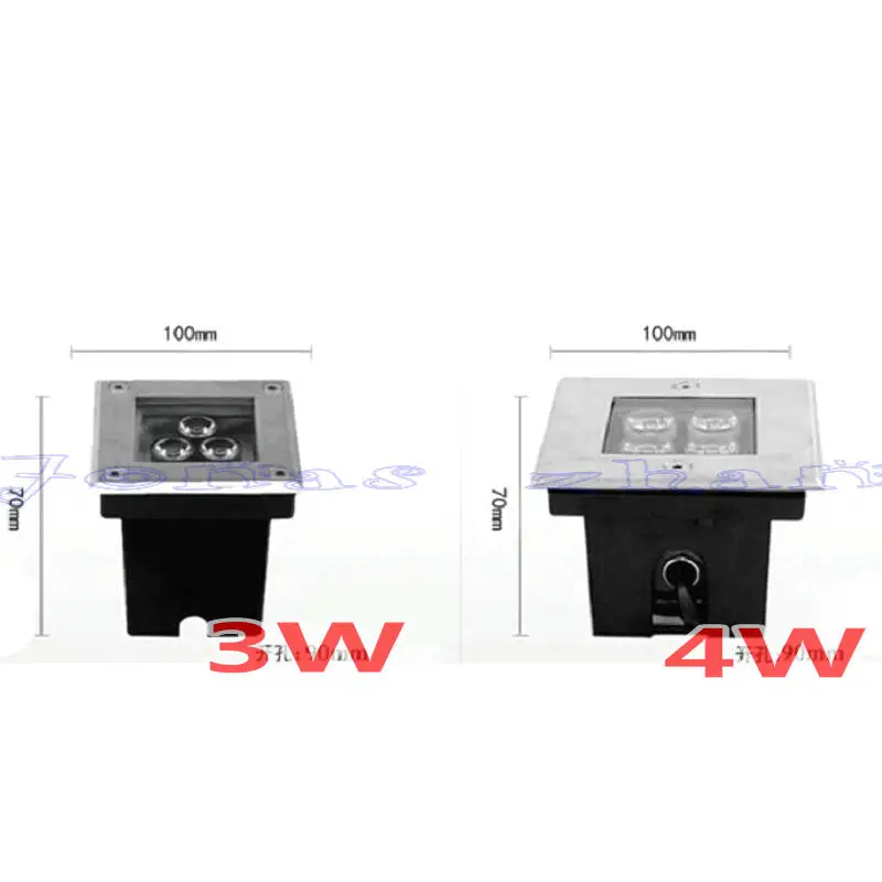 Spot lumineux LED encastrable pour le jardin, éclairage d'extérieur, idéal pour un plancher ou un trottoir, 3/4W, AC 110/220V