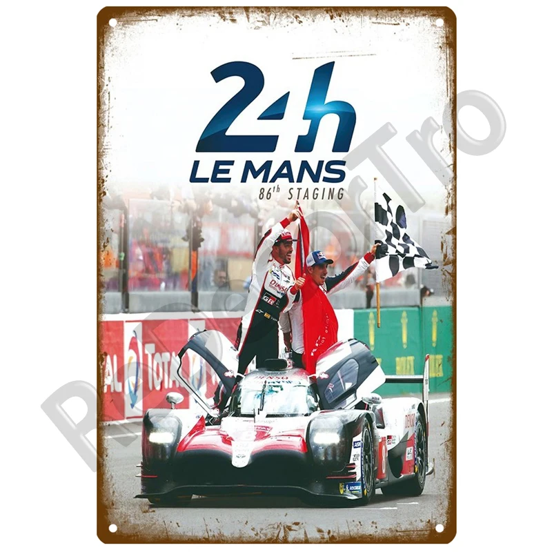 24 Lemans Car Retro Decorative House Metal Sign Plate Posters On The Wall Tin Sign Vintage Poster Decor Wall Art Room Decoration