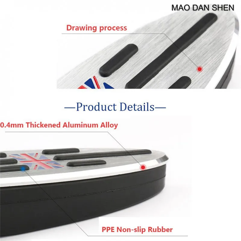 Auto Pedales Fit For  Mini Cooper Pedal Covers, Jaronx Anti-slip British Flag Pedals No Drill