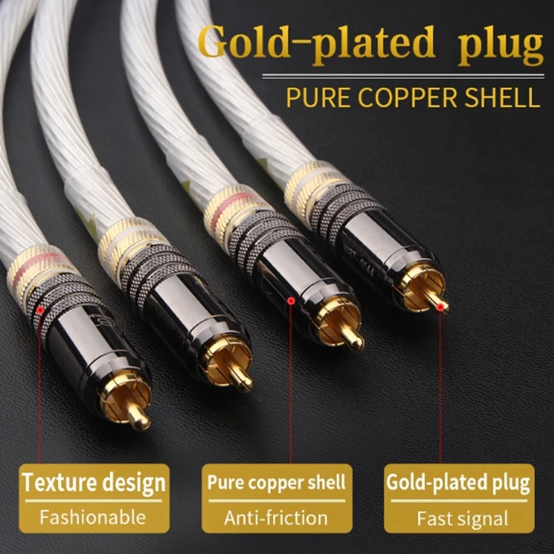 hifi 5NOCC silver plated HiFi Audio cable RCA interconnect cable Audiophile RCA TO RCA Audio Cable