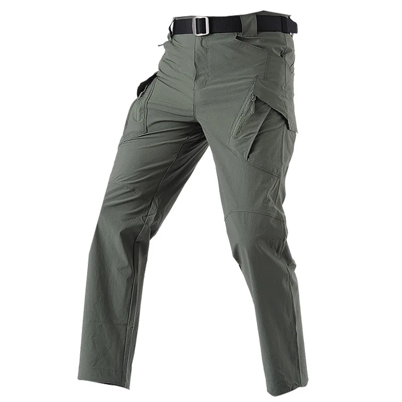 Pantalon Cargo léger pour homme, surdimensionné, avec poches respirantes, décontracté, de randonnée, nouvelle mode printemps-automne 2021