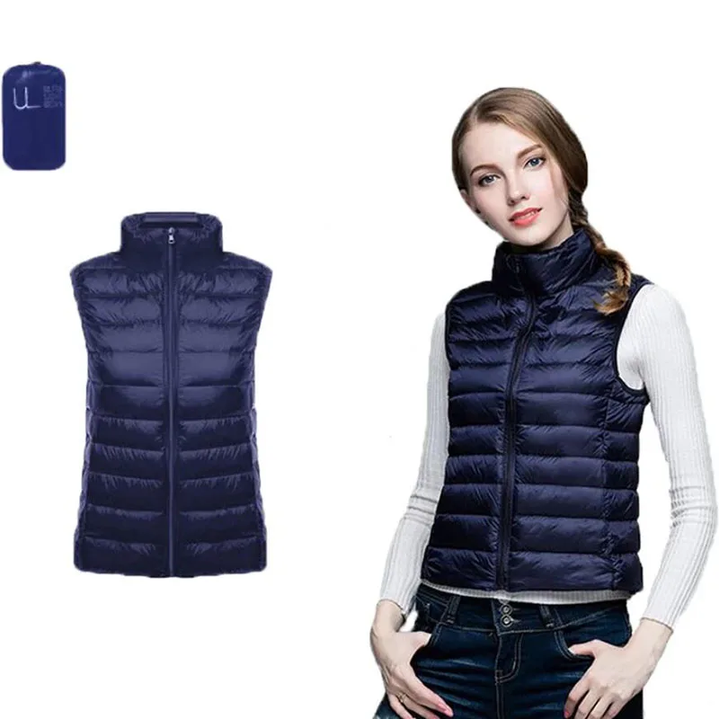 2022 Autumn Winter Down Vest Women Short Vest Lightweight Warm Waistcoat Women\'s Ultra Light Duck Down Coat Sleeveless Jacket