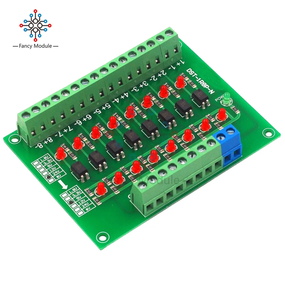 Imagem -04 - Diymore-optocoupler Módulo Isolamento Plc Signal Nível Tensão Conversão Board para Arduino Dst1r8p-n Canais 24v a 5v