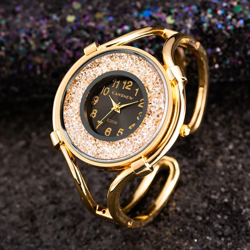 Часы женские кварцевые с золотым/серебряным браслетом