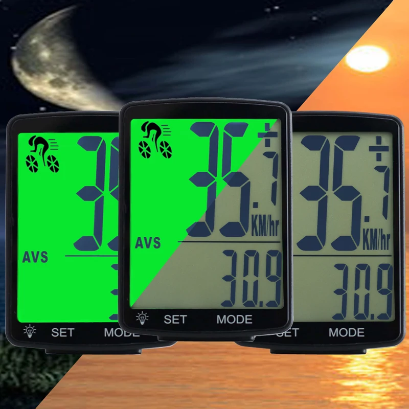 Large Screen Wireless Bicycle Speedometer, LCD Digital Computer ,IP65 Waterproof odometer, MTB Cycling Equipment, 2.8  Inch cloc