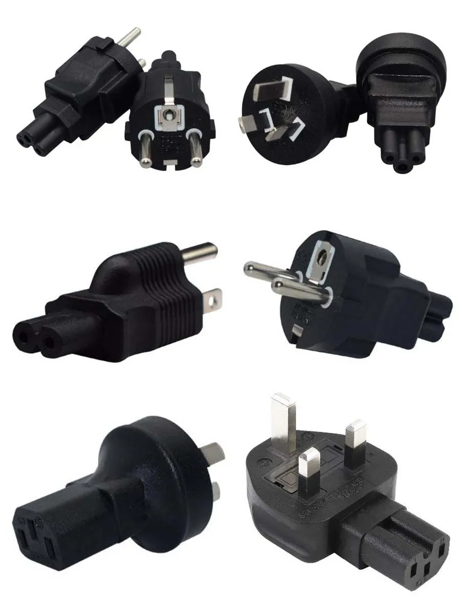 

Black 10A/16A 250V full copper IEC320 C5 C7 C13 C15 female to male AU EU UK US 5-15P 6-15P PDU adaptor plug socket convertor