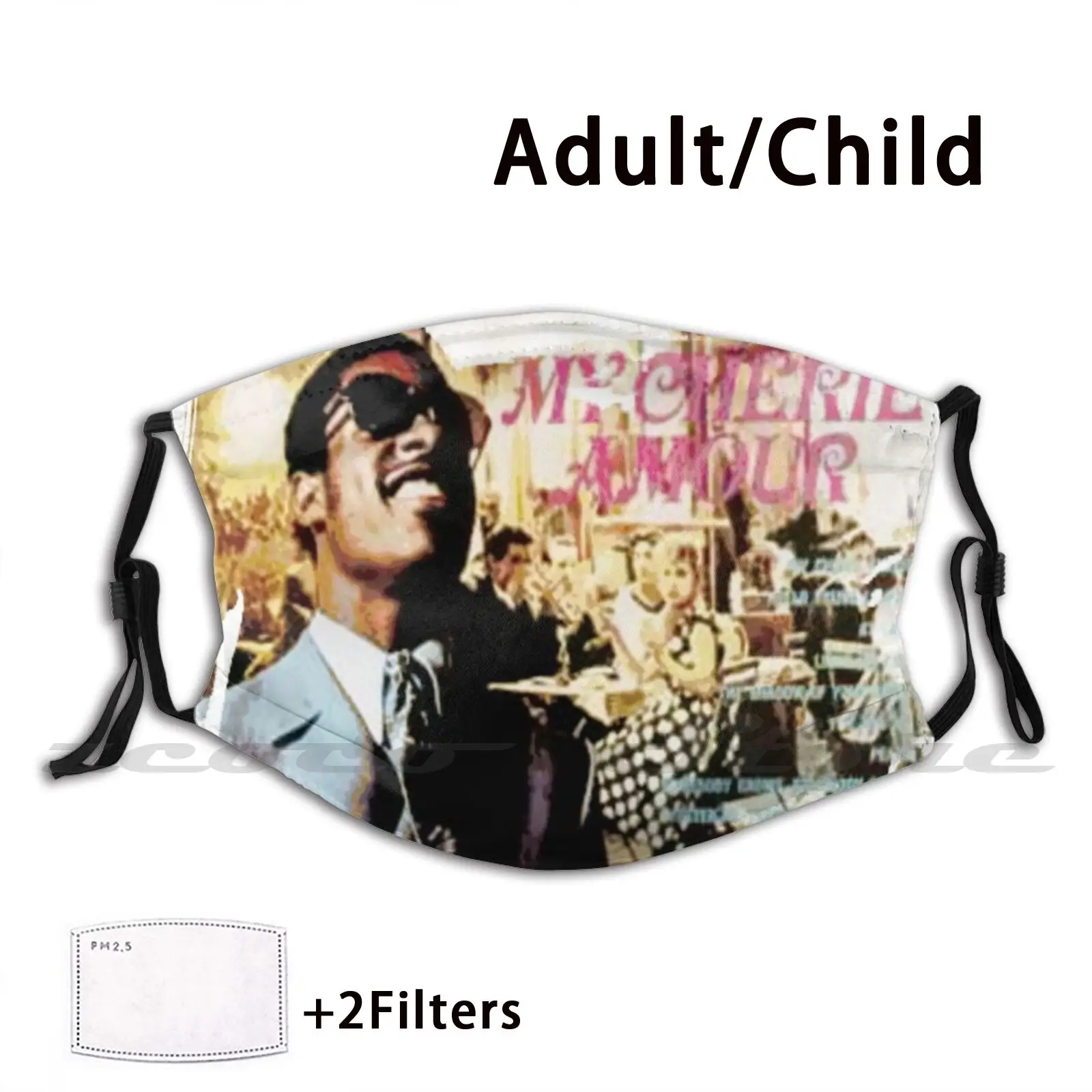 Mask Adult Child Washable Pm2.5 Filter Logo Creativity Steve Wonder Overjoyed 70S Legends Music R B