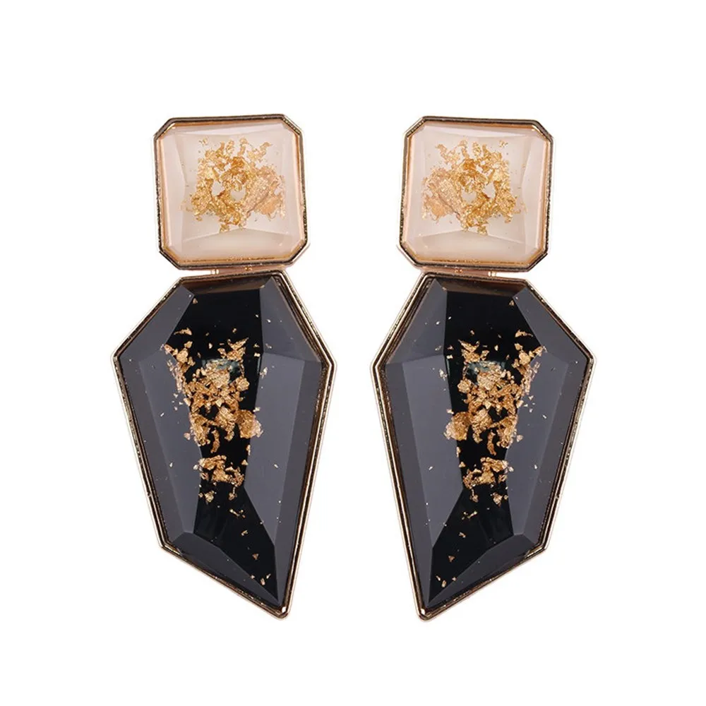 New Hot Fashion Earring Gold Color Resin Irregular Drop Earrings for Women Brincos Earing  Wedding Jewelry Girl Gift
