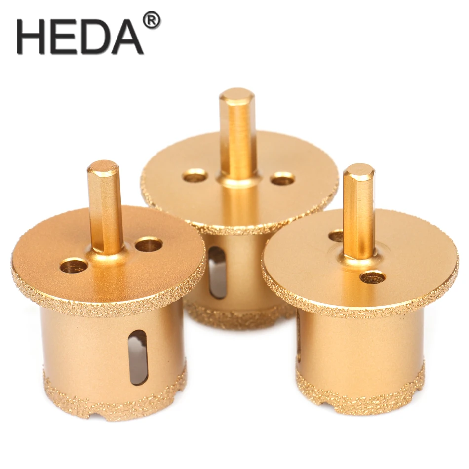 1PC HEDA Tools Brazed Diamond Hole Saw Stone Drill Bit Basin Opener For Drainage Hole Stone Marble Ceramics