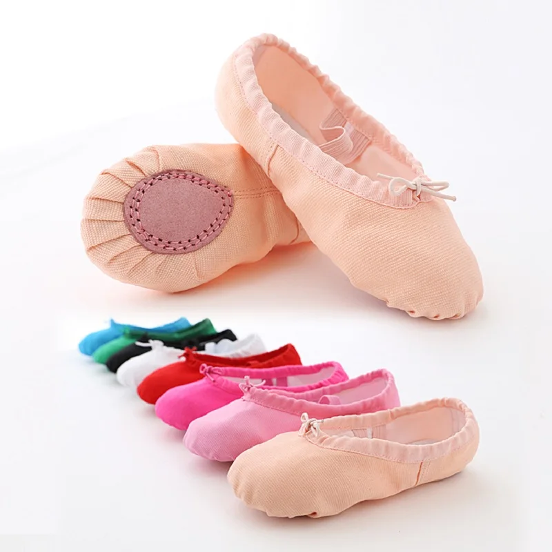 Girls Dance Shoes with Soft Canvas and Leather Sole, Good Quality Ballet Shoes,Dance Slipper, Ballerina Shoes,kids Pointe Shoes