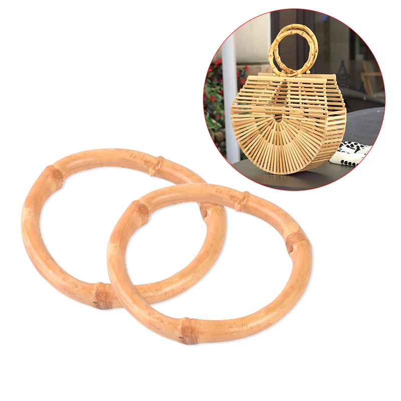 1.5inches Bamboo Rings For Small Bag Decoration,  Natural Bamboo Handle For Sale