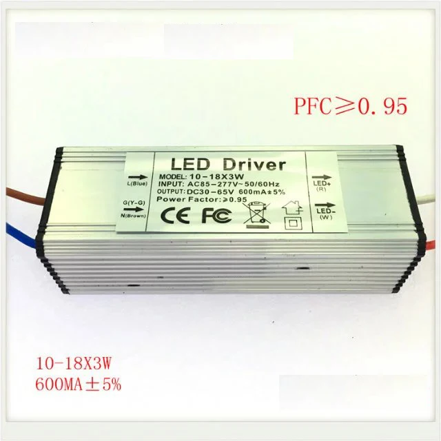 

Hot Sale 6-10x3W /10-18x3W /18-36x3W 600mA waterproof Led Transformer Power Supply High Power LED Driver For LED Light