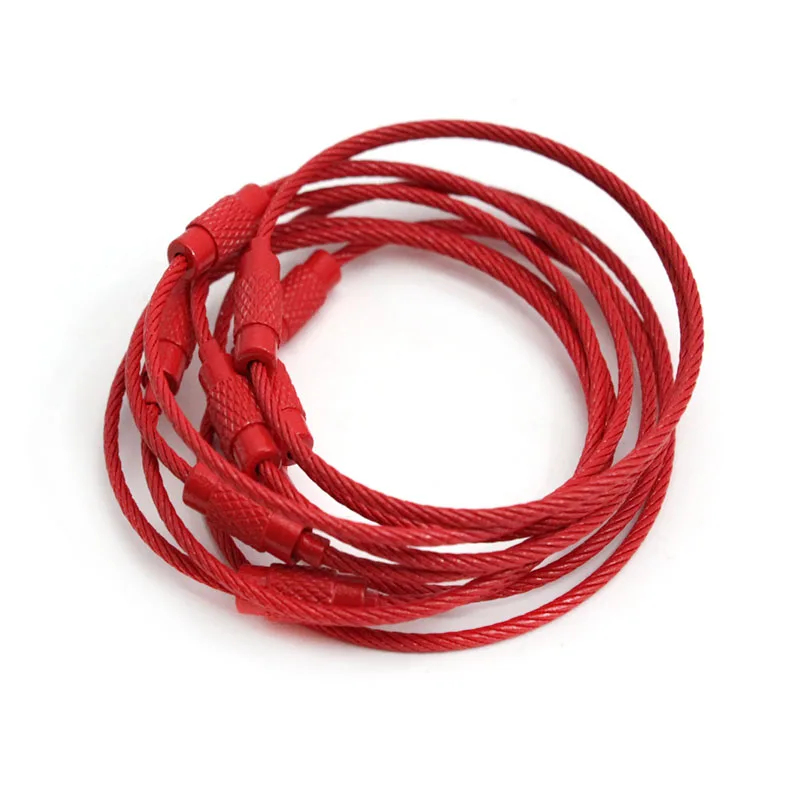 10-20pcs Stainless Steel Wire Keychain Ring Keyring Circle Loop