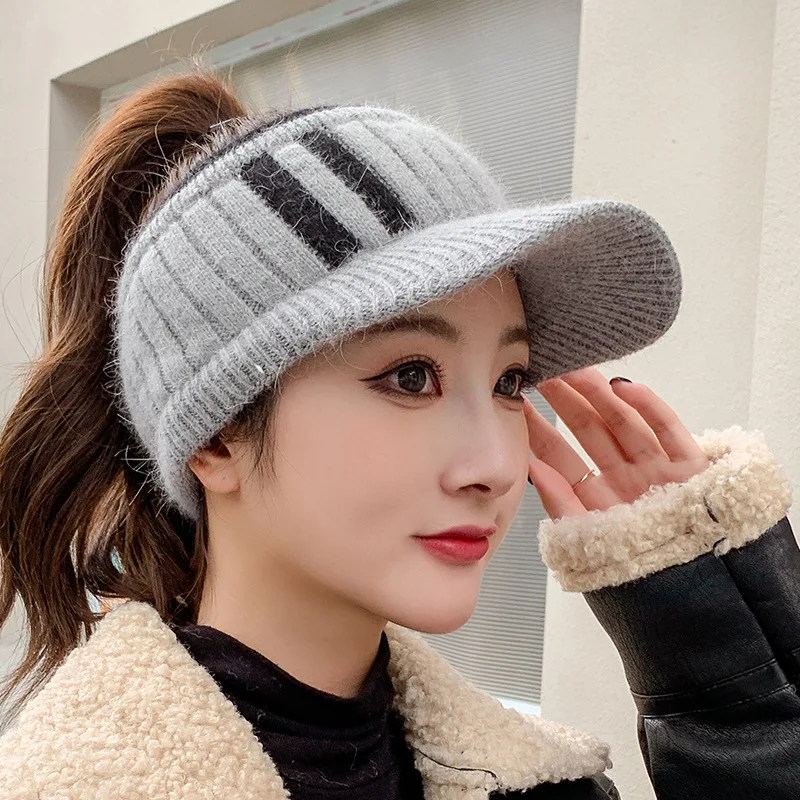 2021 New Winter Hat for Women Empty Top Baseball Caps Fashion Female Autumn Warm Casual Visor Caps Outdoor Bicycle Sports Hats