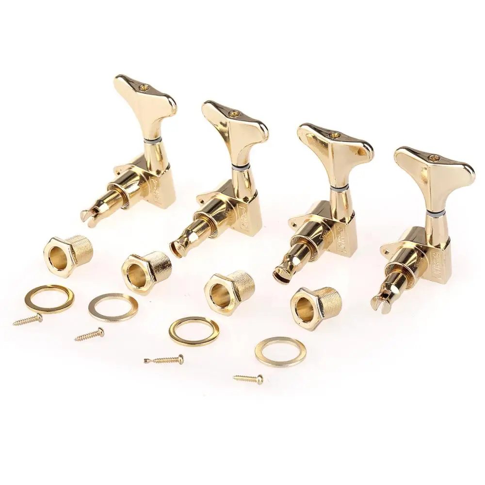 Musiclily Pro 4 Sesuai Elektrik Disegel Bass Tuners Mesin Kepala Tuning Keys Pasak Set untuk 4 String Presisi Jazz bass emas