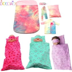 18-inch American Doll Accessories 3PC(sleeping bag+pillow+Blindfold) Sleeping Bag Set For 43-45cm New Bron,BJD,DIY Girl Dolls