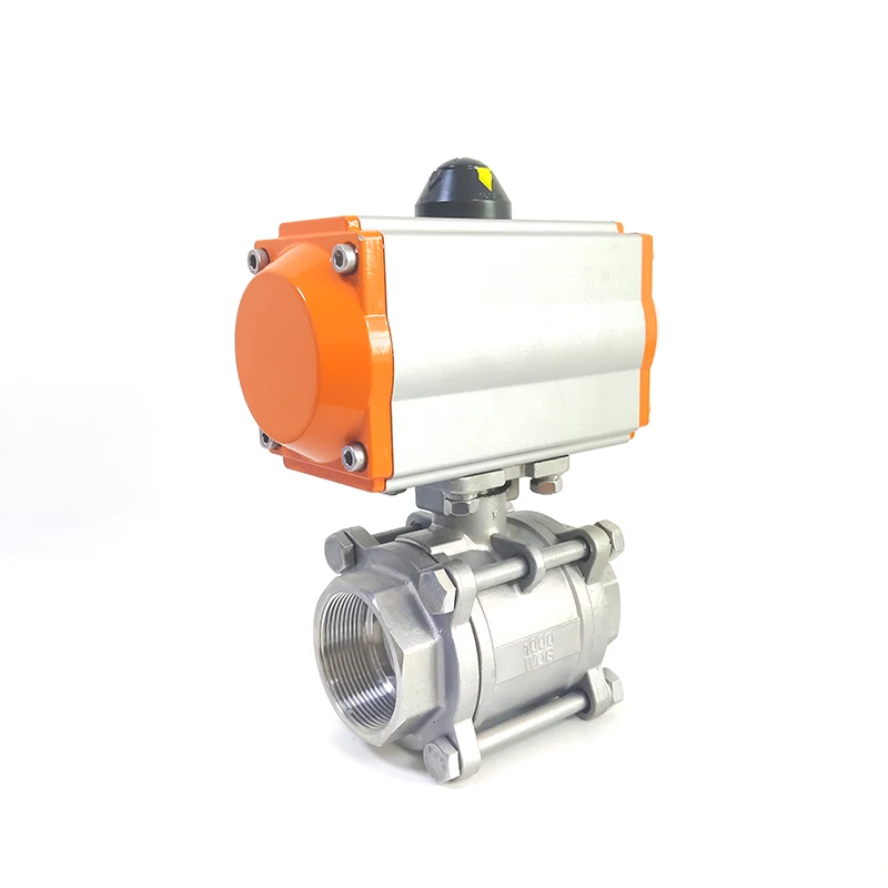 Imagem -03 - Válvula de Esfera Pneumática Cilindro de Dupla Ação Plataforma Alta Três Peças Q611f16p Dn15 Dn20 Dn25 Dn32 Dn40 Dn50 Aço Inoxidável