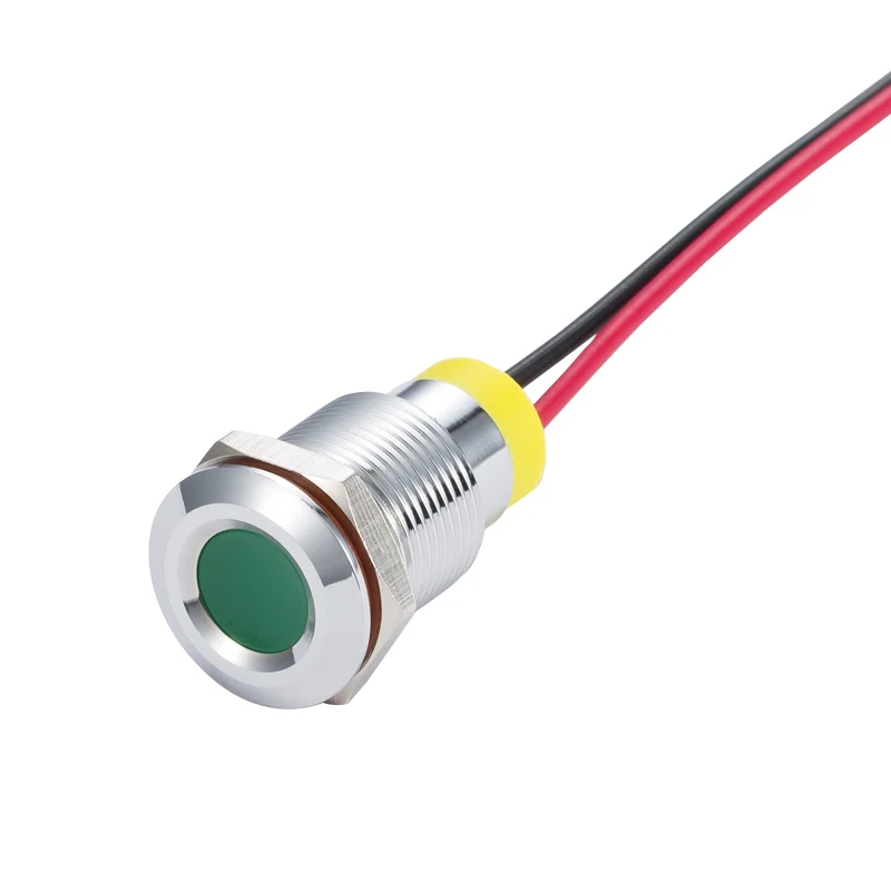 IP66กันน้ำสีกระพริบ LED เตือนไฟเตือน12Mm Pilot สัญญาณ3V 6V 12V 24V 36V DC ลวด