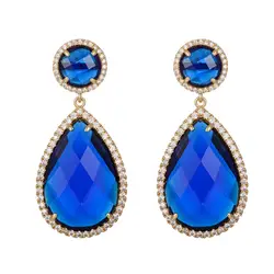 New Statement Earrings Red Metal Cubic Zircon Women Earrings 2020 Fashion Jewelry Wedding Party Gift