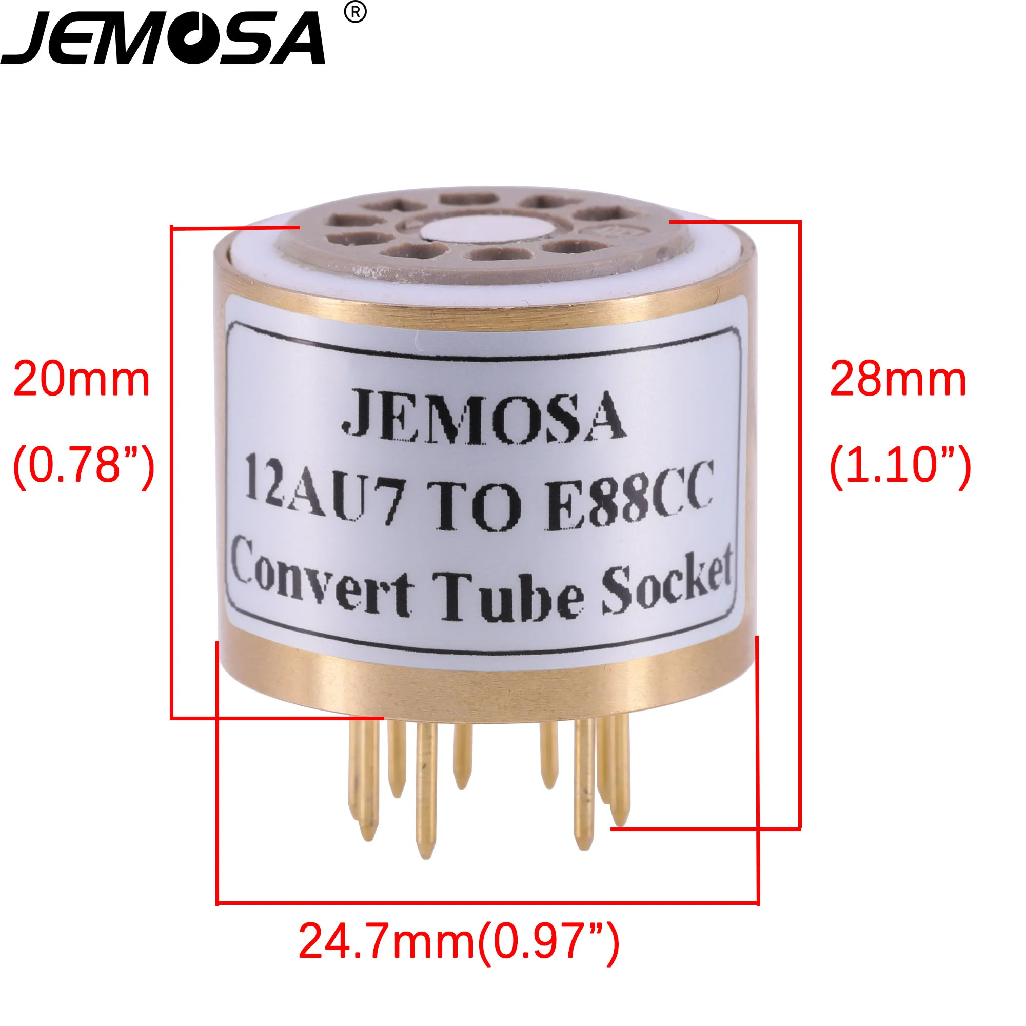 Adaptador de tubo de vacío ECC83 12AX7 12AU7 a E88CC 6922 ECC88, 1 unidad, amplificador de Audio