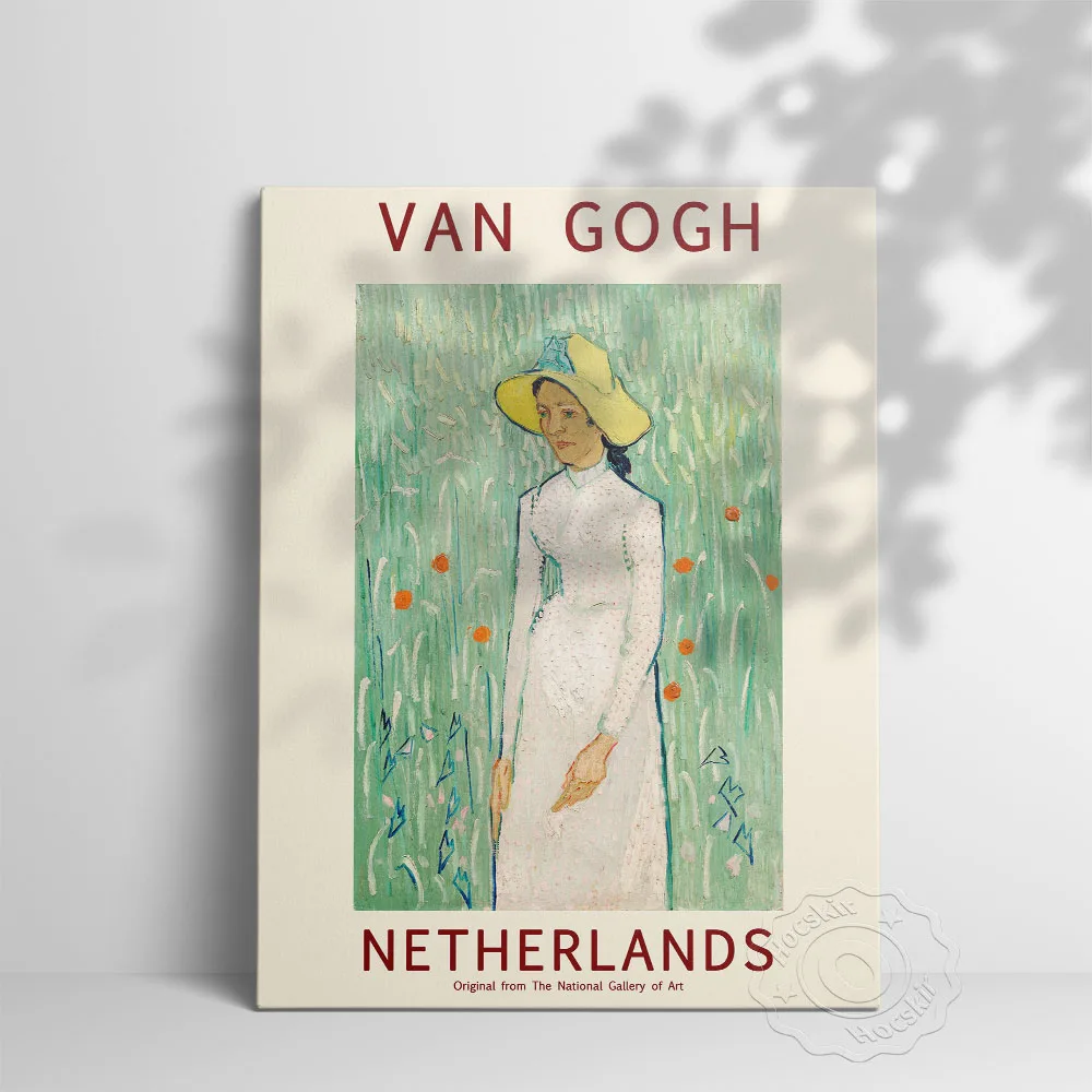 Vincent Van Gogh obras de arte chica en cartel blanco, Gogh Vintage menor arte fresco doncella pintura en lienzo impresiones, decoración moderna del hogar