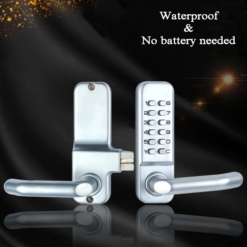 Swing Glass Door Lock Waterproof Mechanical Keyless Lock keypad Password Entry Garden Swing Gate Opener Handle