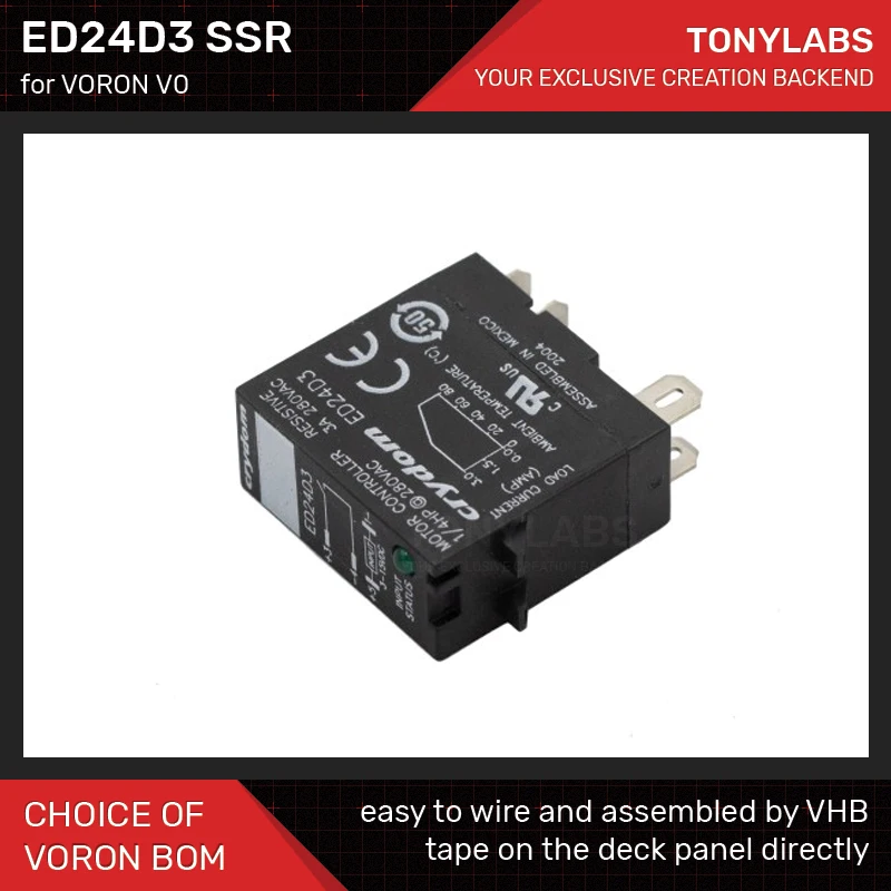 

Crydom ED24D3 SSR 100% Original for VORON V0 Heater Bed Power Control