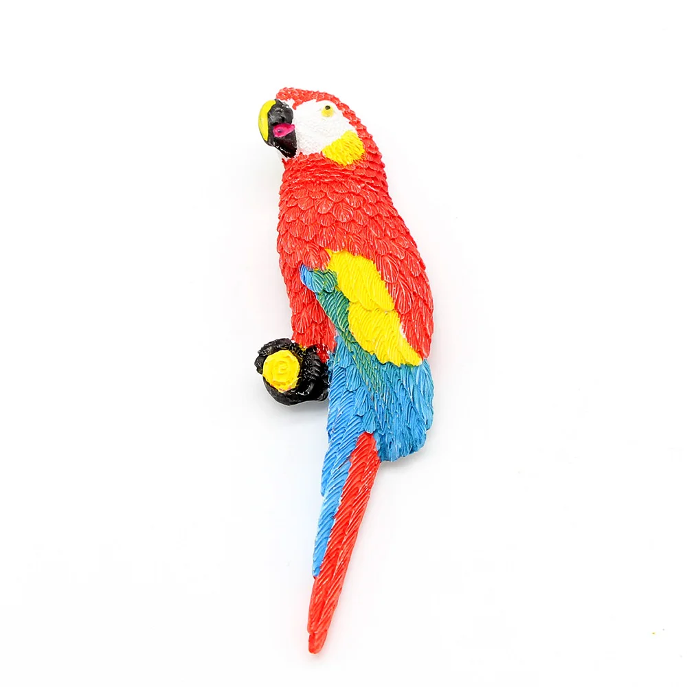 Simulation of parrot fridge magnet bird 3D magnetic refrigerator stickers for home decoration refrigerator magnets Creative gift