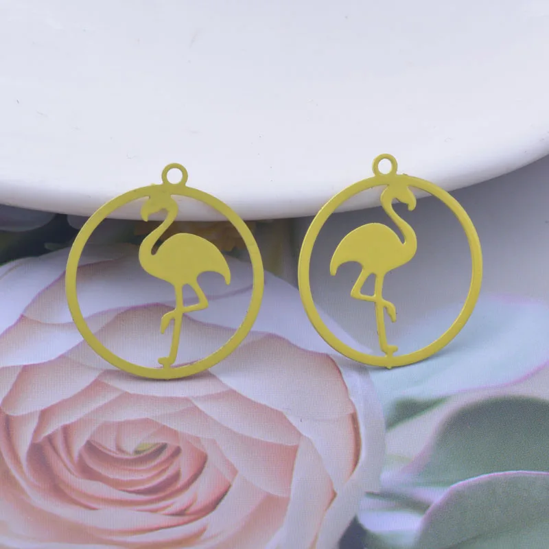 50 Stück AC12510 20*22mm Flamingo-Anhänger DIY Ohrringe Schmuckzubehör – Detail 6