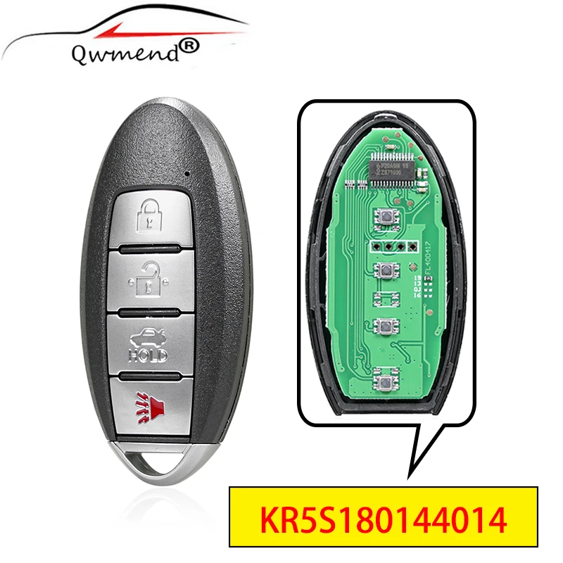 

4 Button Car Remote Key for Nissan Altima Maxima 2013 2014 2015 Car Key FSK ID47 Chip 433Mhz KR5S180144014 7812D-S180014