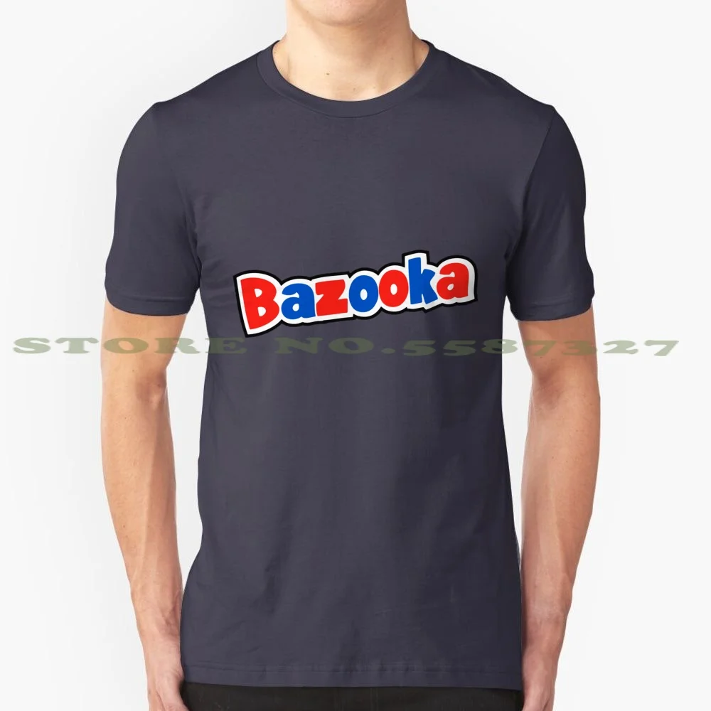 Bazooka Retro Bubble Gum 100% Cotton T-Shirt Bazooka Chewing Gum Bubble Gum Bazooka Joe Kid Children Popular A Red White Blue