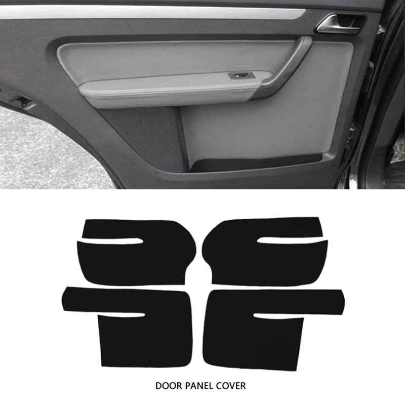 Soft Leather Door Panel Cover For VW Touran 2006 2007 - 2015 4pcs Car-styling Door Armrest Panel Skin Cover Sticker Trim