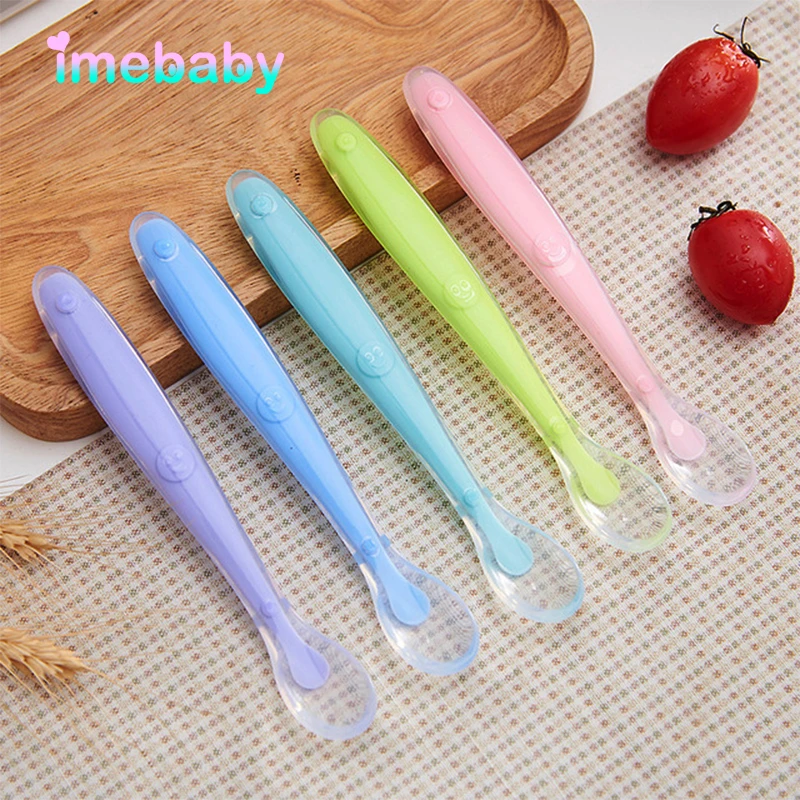 

Силиконовая ложка Imebaby для кормления новорожденных, детская безопасная силиконовая ложка