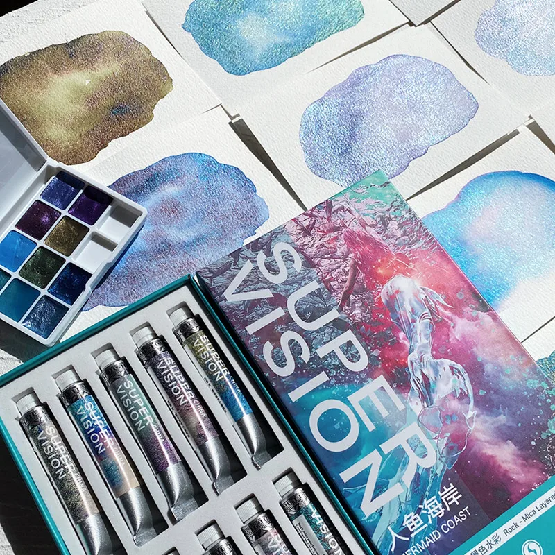 Nadzór Mica warstwowy Pigment akwarela 10 kolorów 1ML perłowy kameleon opady kolor mistrz akcesoria do malowania — zdjęcie produktu 2
