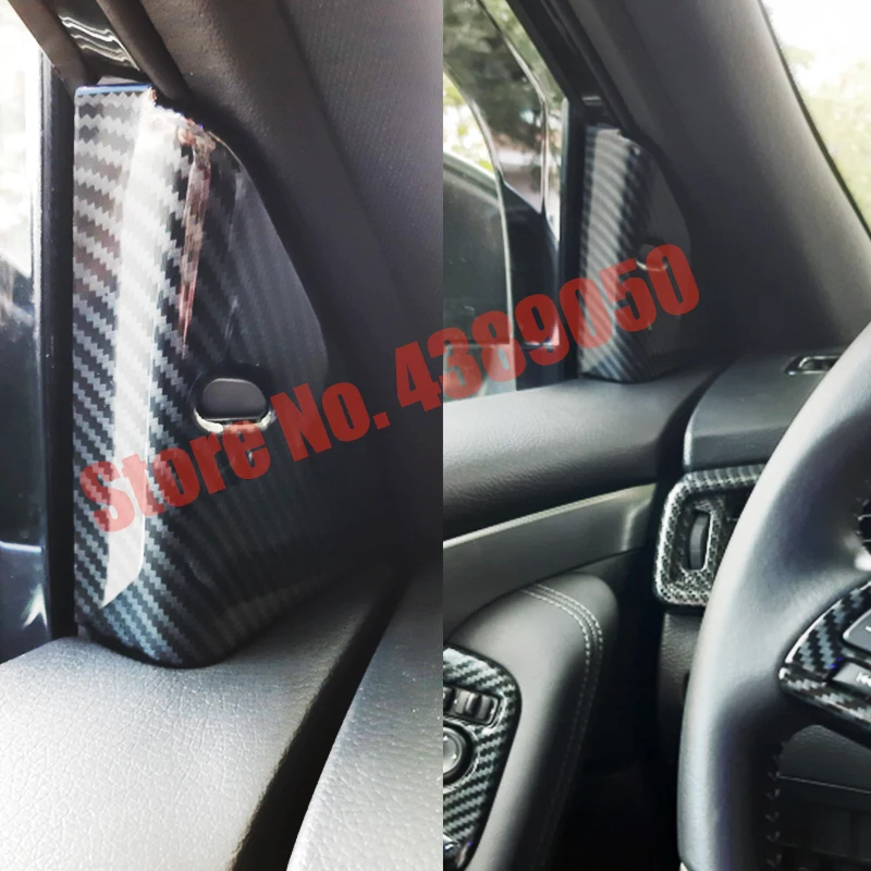 For Nissan Qashqai J11 2015 2016 2017 2018 2019 Accessories Carbon fiber Car Front Inner Triangle speaker audio horn Cover Trim