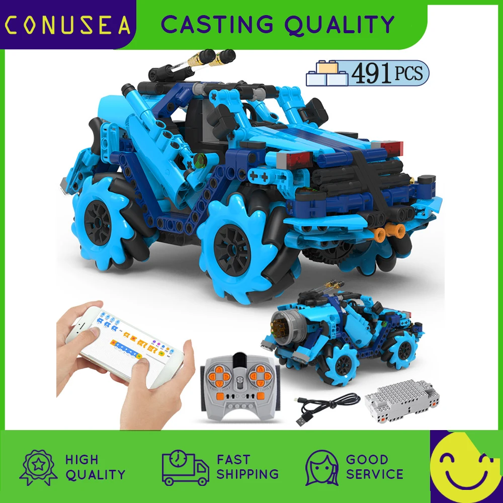 491PCS Building Blocks APP Programme Remote Control Racing Car Electric RC Vehicle Bricks Toy For boys Children