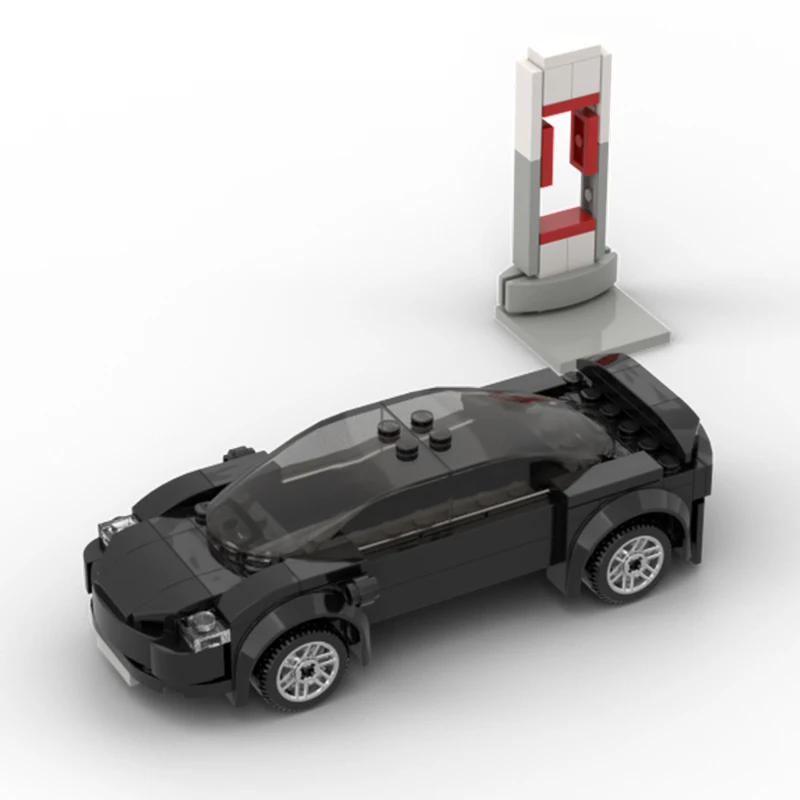 Bricklink Technical Car Tesla Model 3 Charging Pile Electric Vehicle City Speed Champion DIY Building Blocks Kid Toys Xmas Gift